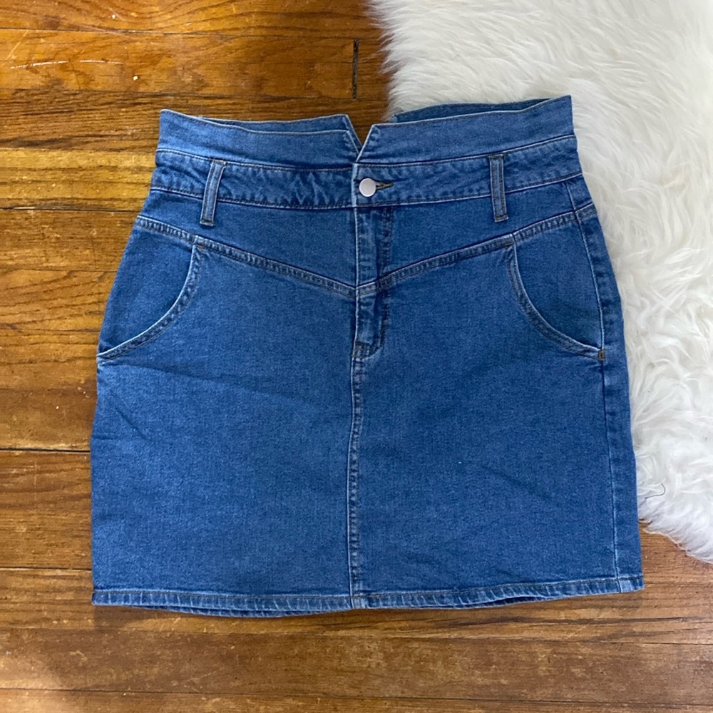 Denim mini skirt